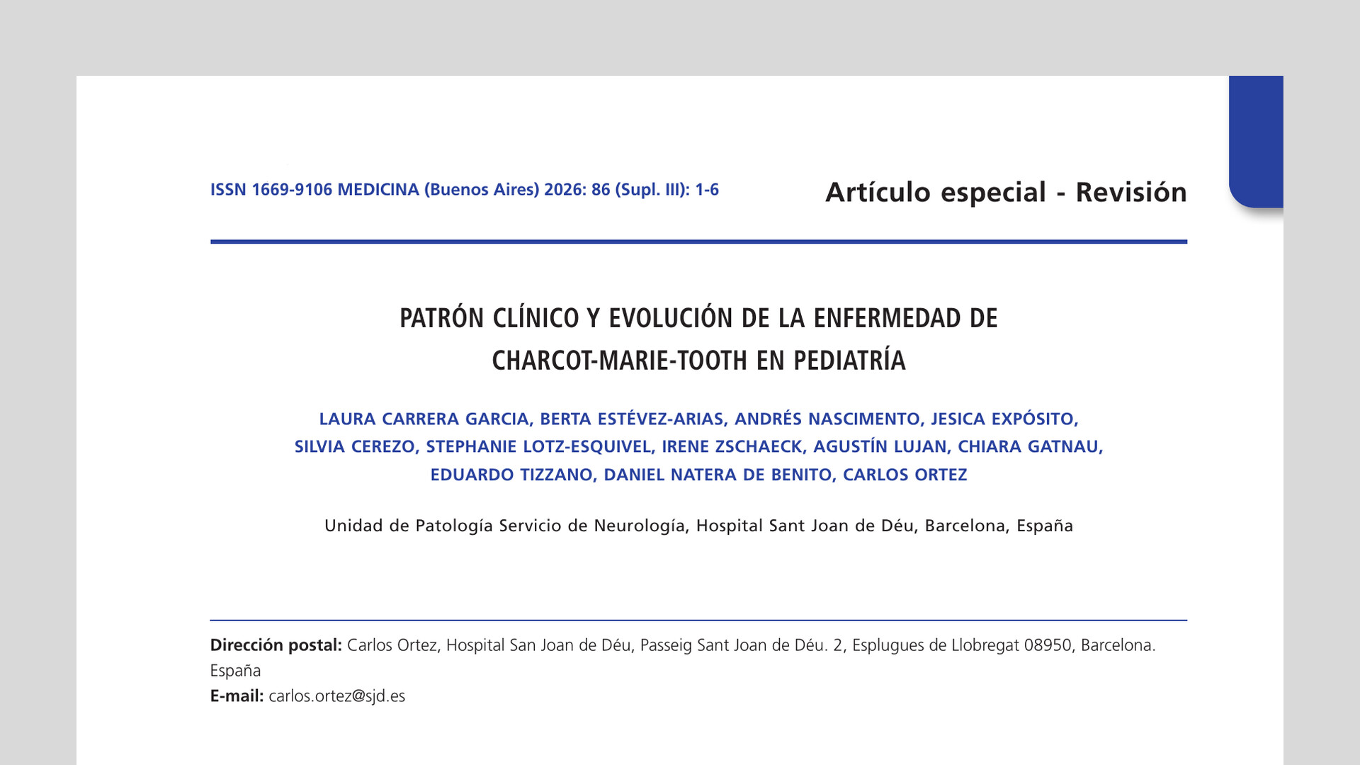 Patrón clínico y evolución de la enfermedad de Charcot-Marie-Tooth en pediatría