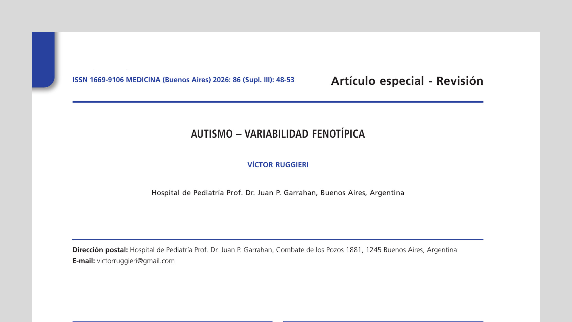 Autismo – Variabilidad fenotípica