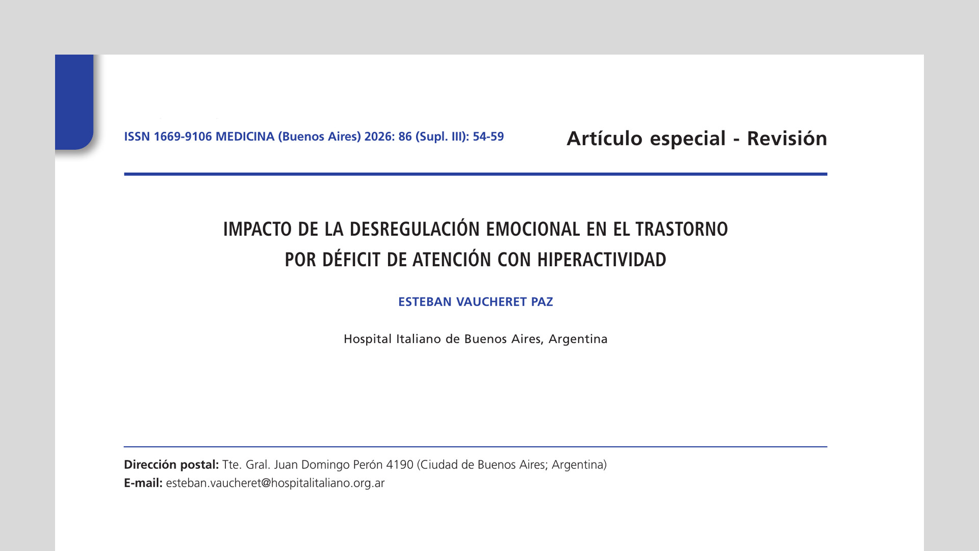 Impacto de la desregulación emocional en el Trastorno por Déficit de Atención con Hiperactividad