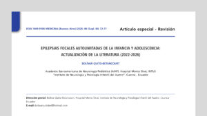 Epilepsias focales autolimitadas de la infancia y adolescencia: actualización de la literatura (2022-2026)