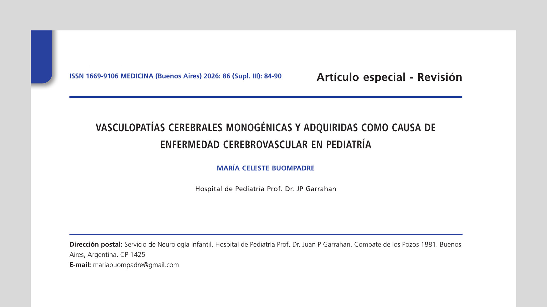 Vasculopatías cerebrales monogénicas y adquiridas como causa de enfermedad cerebrovascular en pediatría