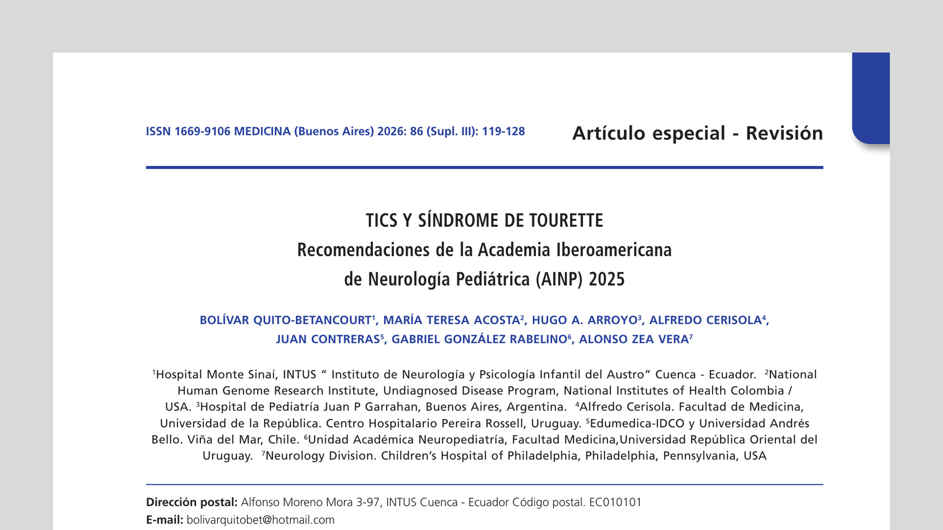 Tics y Síndrome de Tourette