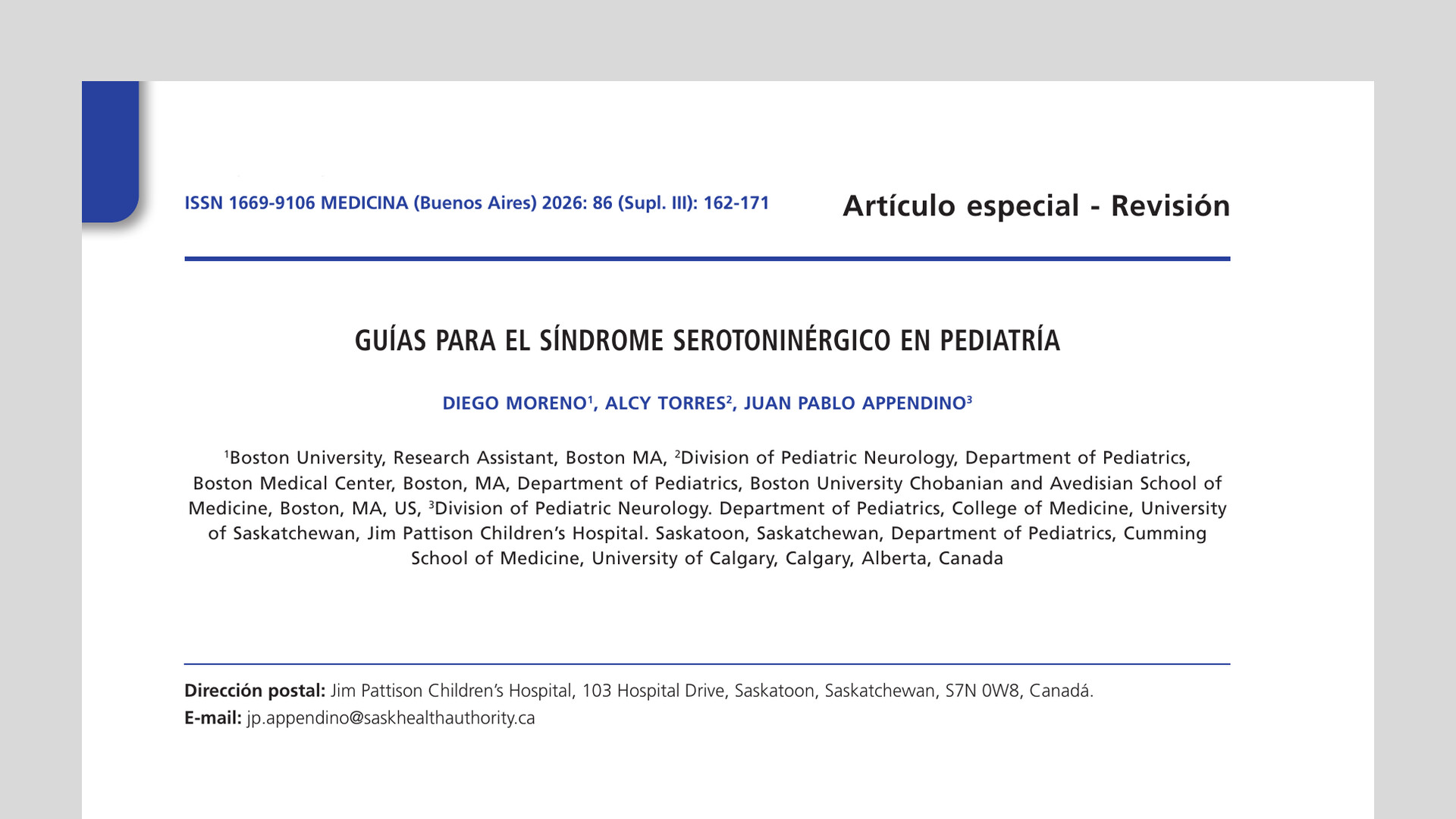 Guías para el síndrome serotoninérgico en pediatría